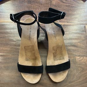 Lucky Brand Black Suede Wedges Size 8